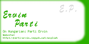 ervin parti business card